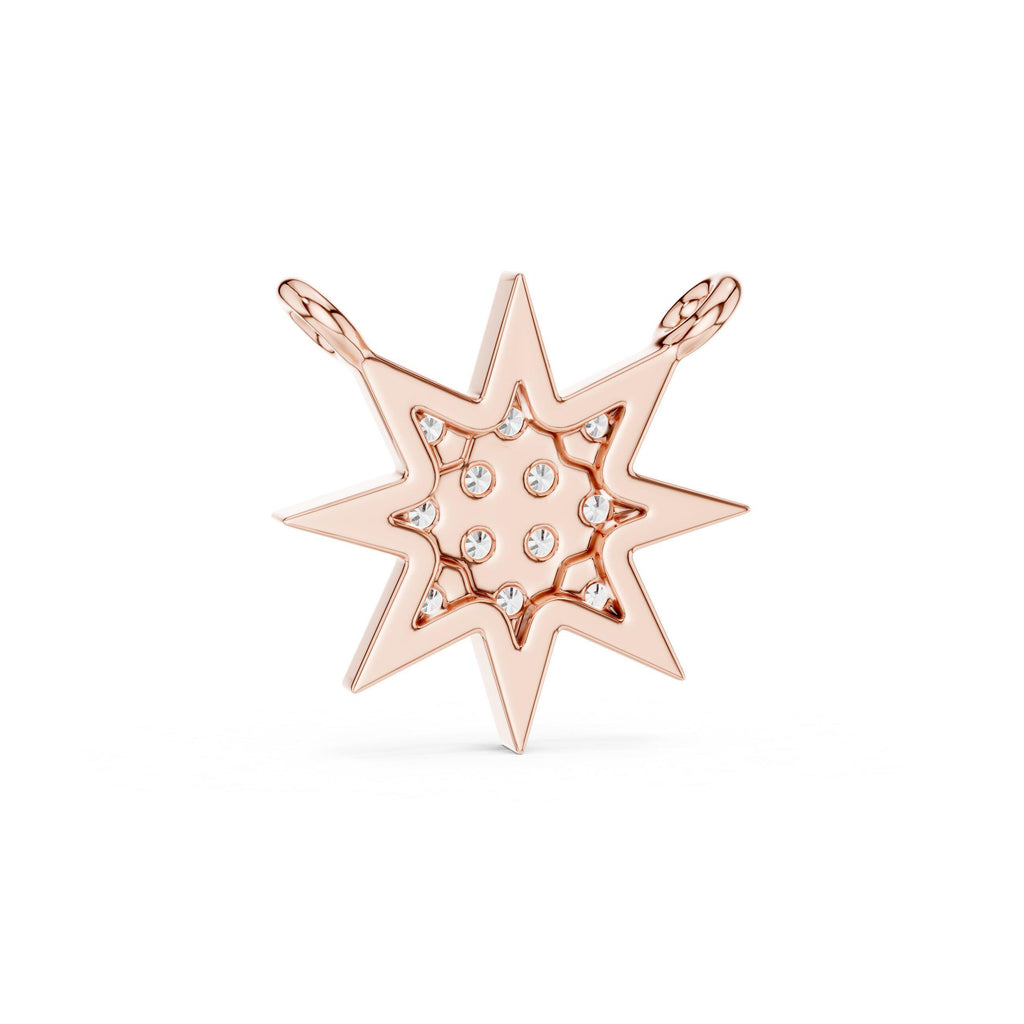 Moissanite Eight-Point Star Necklace – 925 Sterling Silver, 18K Gold Vermeil