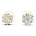 Moissanite Flower Cluster Stud Earrings – 925 Sterling Silver, 18K Gold Vermeil