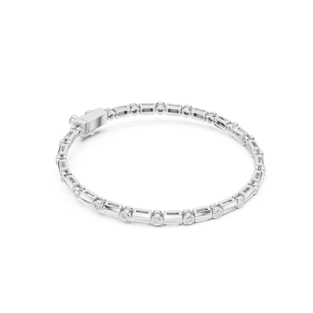 18K Gold Vermeil Men's Moissanite Tennis Bracelet | 925 Silver, High Shine, Luxury Jewelry