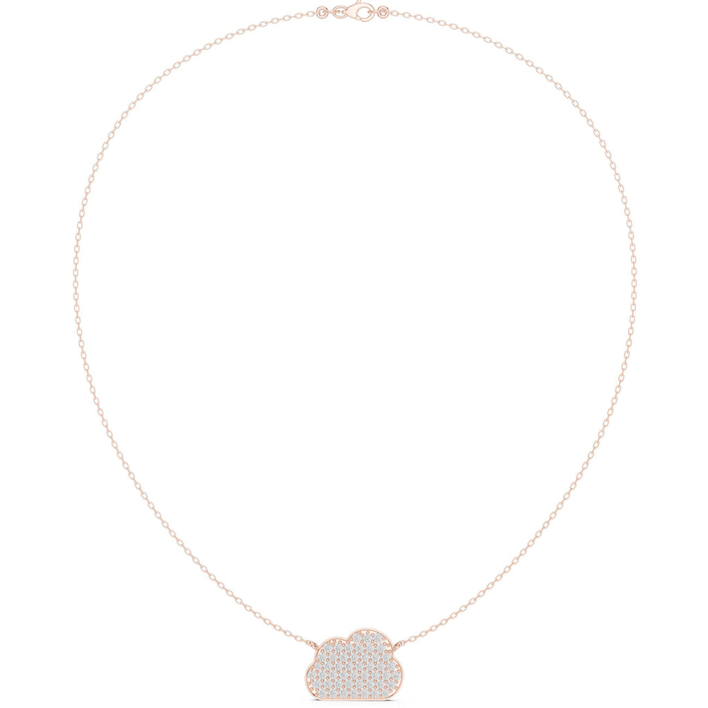 Moissanite Pavé Cloud Necklace – 925 Sterling Silver, 18K Gold Vermeil