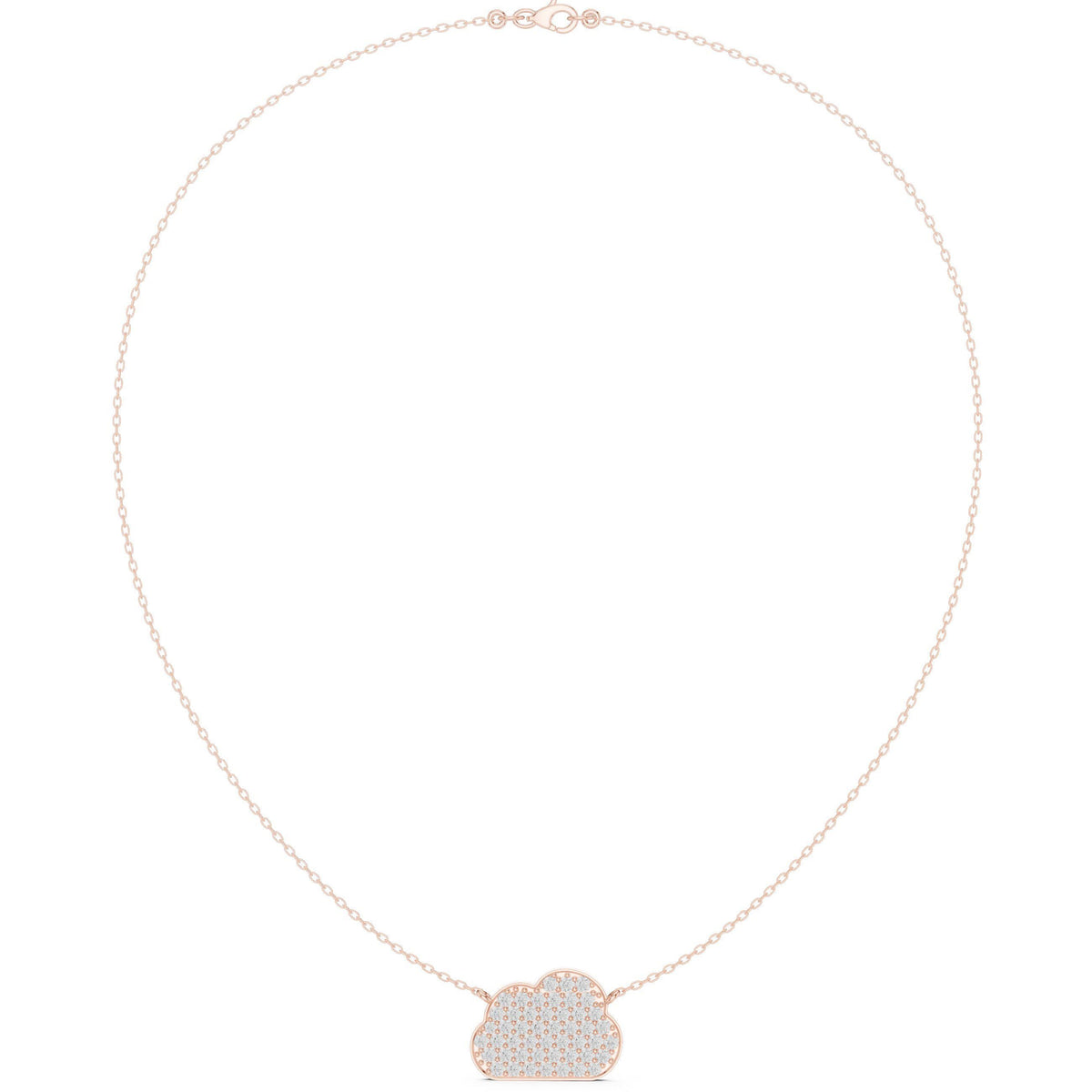 Moissanite Pavé Cloud Necklace – 925 Sterling Silver, 18K Gold Vermeil