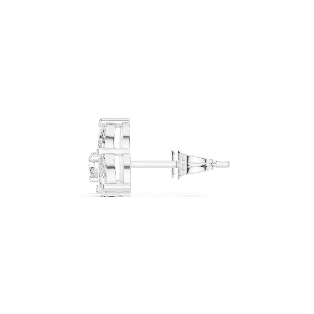 Moissanite Triangle Cluster Stud Earrings – 925 Sterling Silver, 18K Gold Vermeil