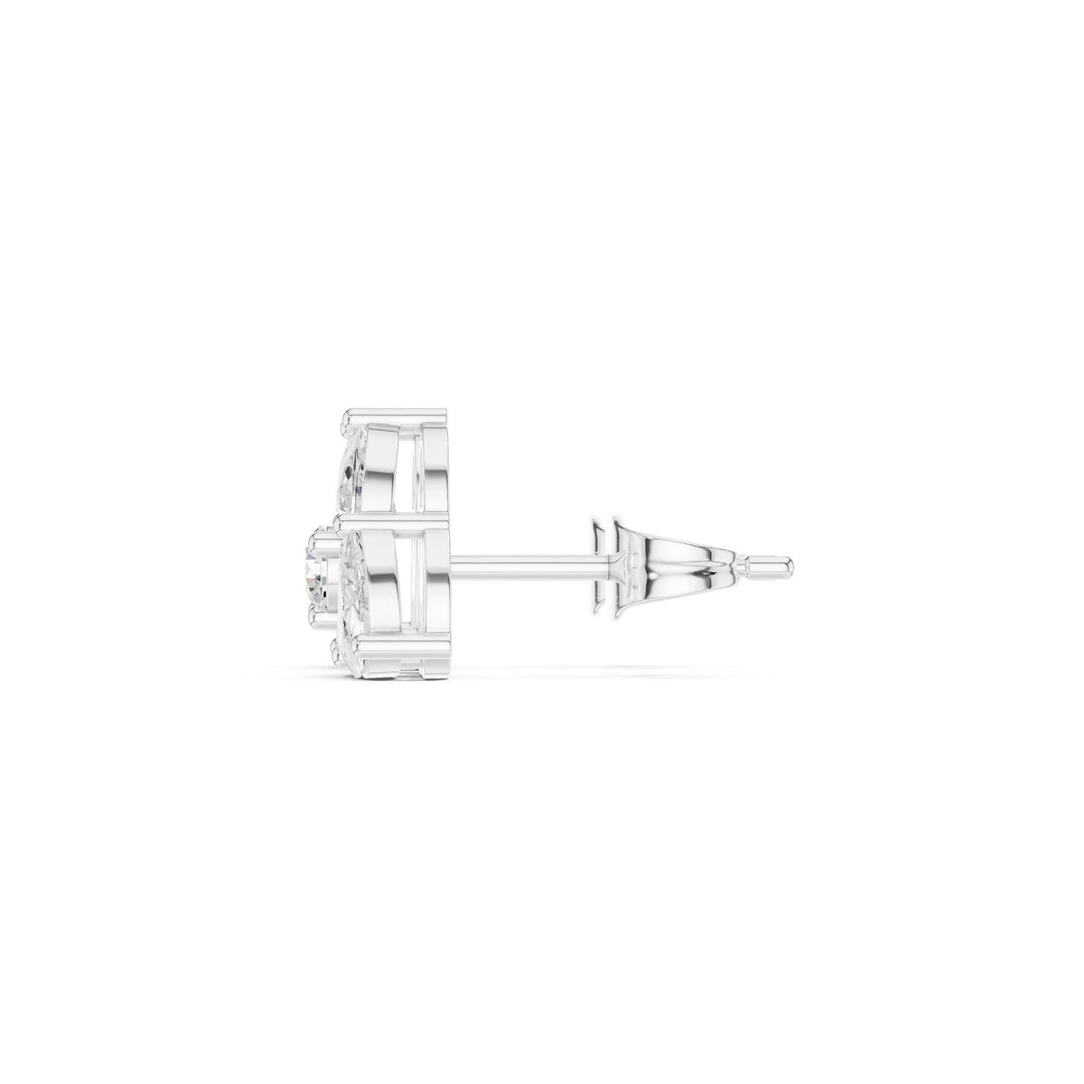 Moissanite Triangle Cluster Stud Earrings – 925 Sterling Silver, 18K Gold Vermeil
