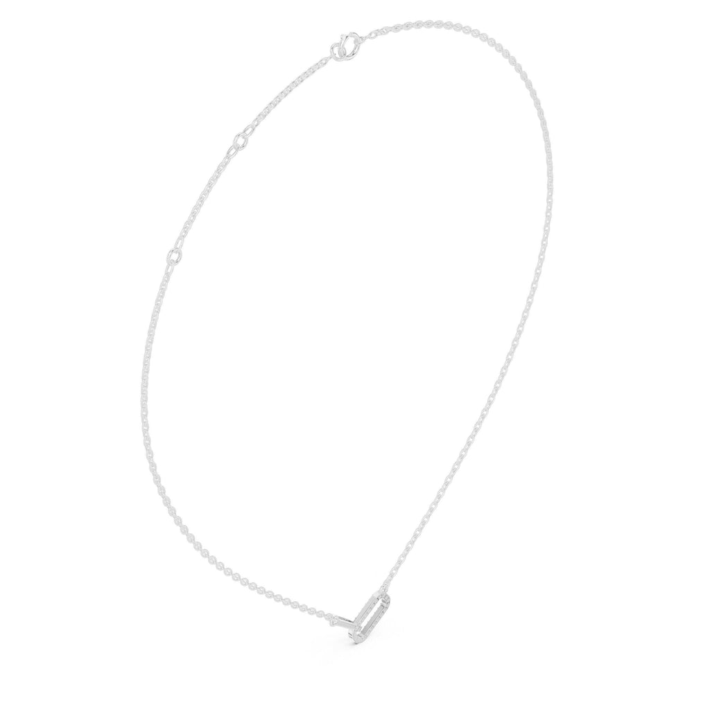 Moissanite Pavé Paperclip Bar Necklace – 925 Sterling Silver, 18K Gold Vermeil