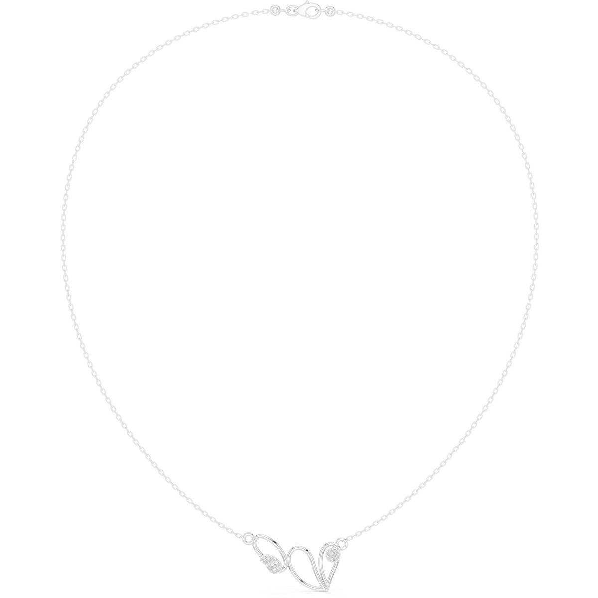 Moissanite Twisted Loop Necklace – 925 Sterling Silver, 18K Gold Vermeil