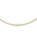 Graduated Round Moissanite Bezel Tennis Necklace – 925 Sterling Silver, 18K Gold Vermeil