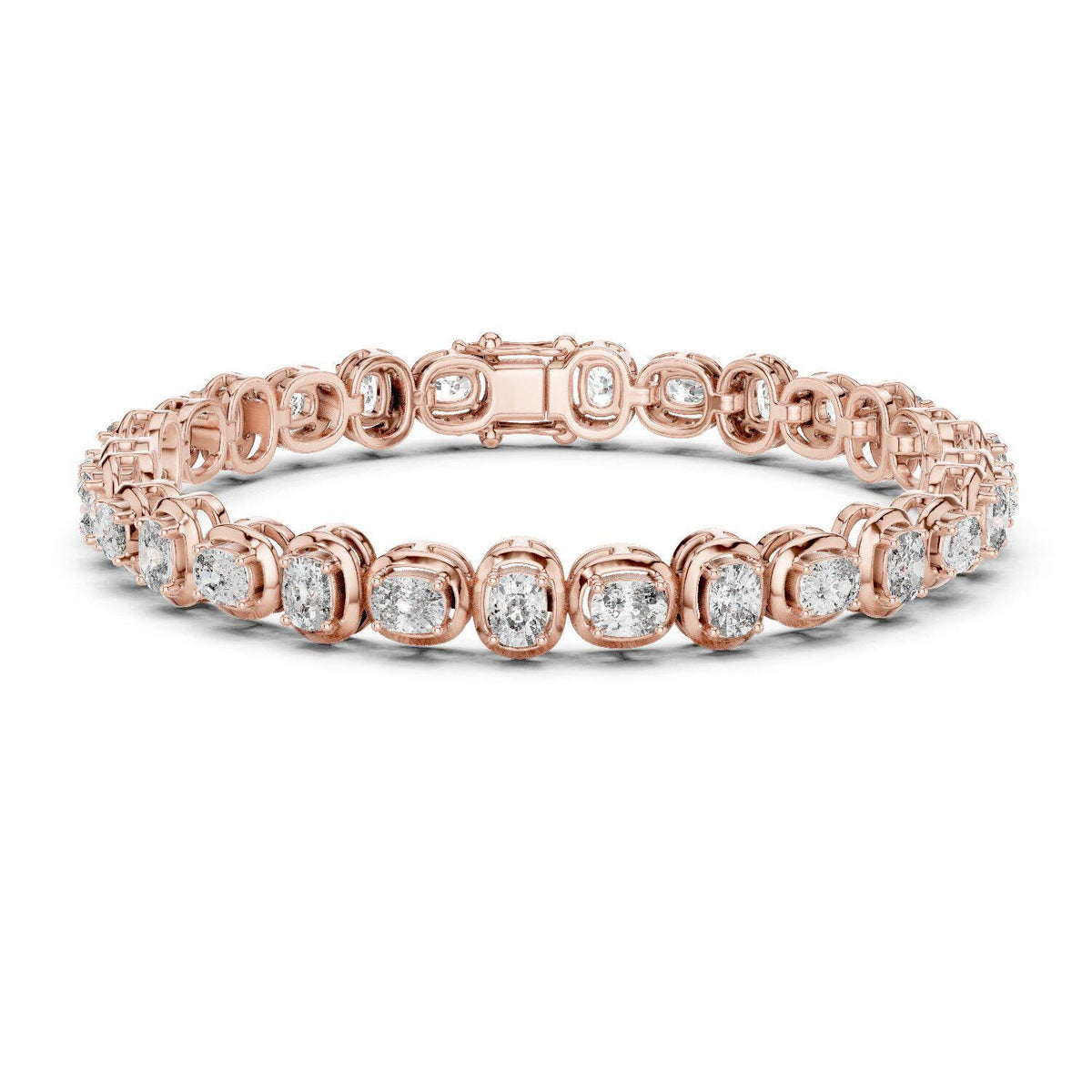 3x4mm Cushion Moissanite Tennis Bracelet – 925 Sterling Silver, 18K Gold Vermeil