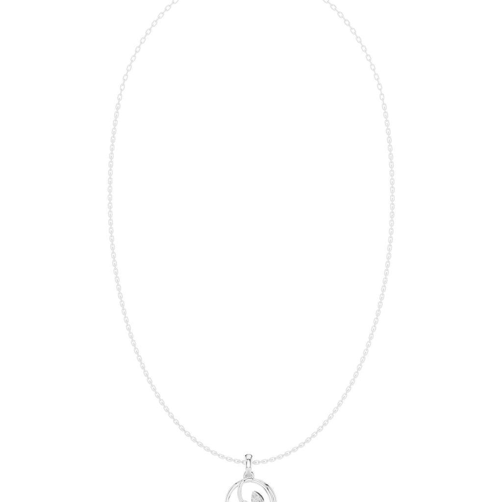 Pear Moissanite Open Swirl Pendant Necklace – 925 Sterling Silver, 18K Gold Vermeil