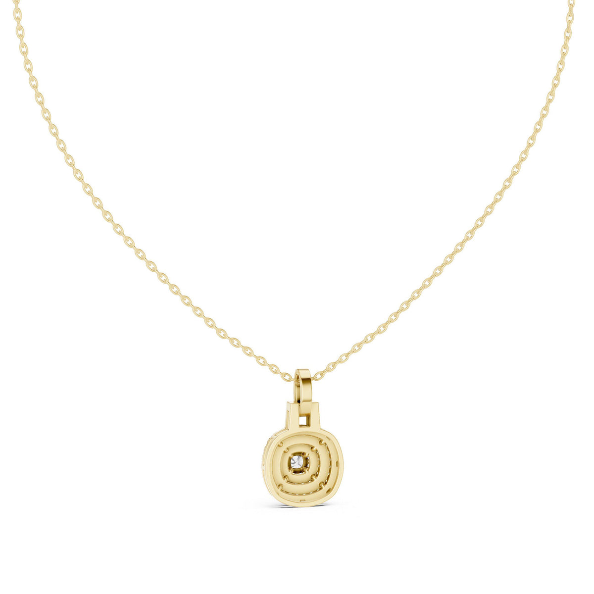 Cushion Moissanite Triple-Halo Pendant Necklace – 925 Sterling Silver, 18K Gold Vermeil