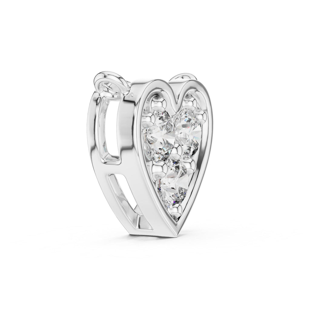 Moissanite Trio Heart Pendant Necklace – 925 Sterling Silver, 18K Gold Vermeil