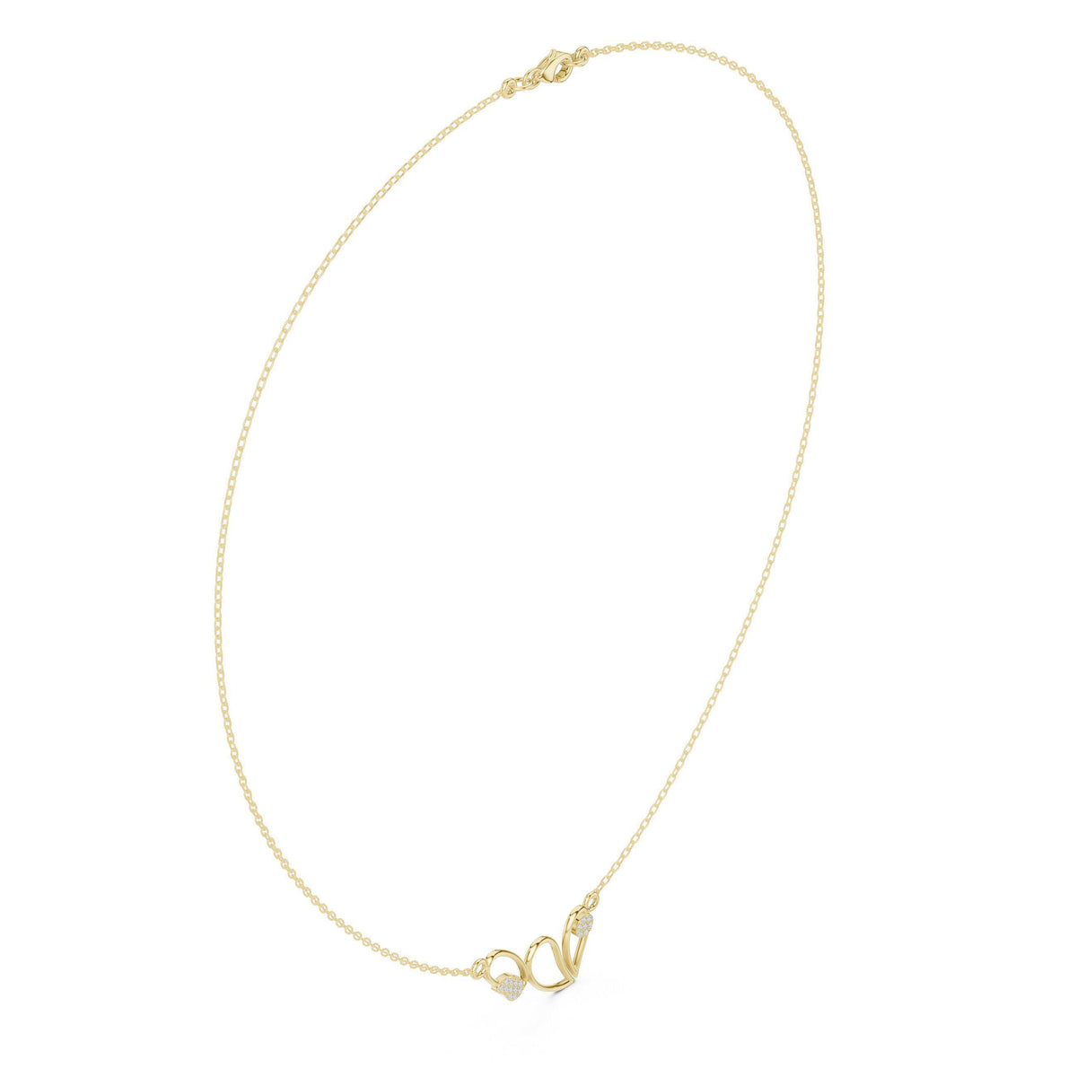 Moissanite Twisted Loop Necklace – 925 Sterling Silver, 18K Gold Vermeil