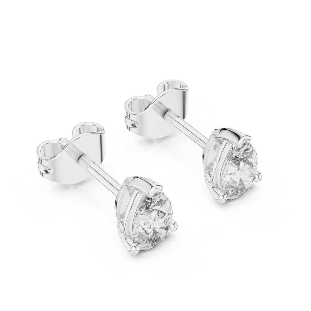 Pear Moissanite Solitaire Stud Earrings – 925 Sterling Silver, 18K Gold Vermeil