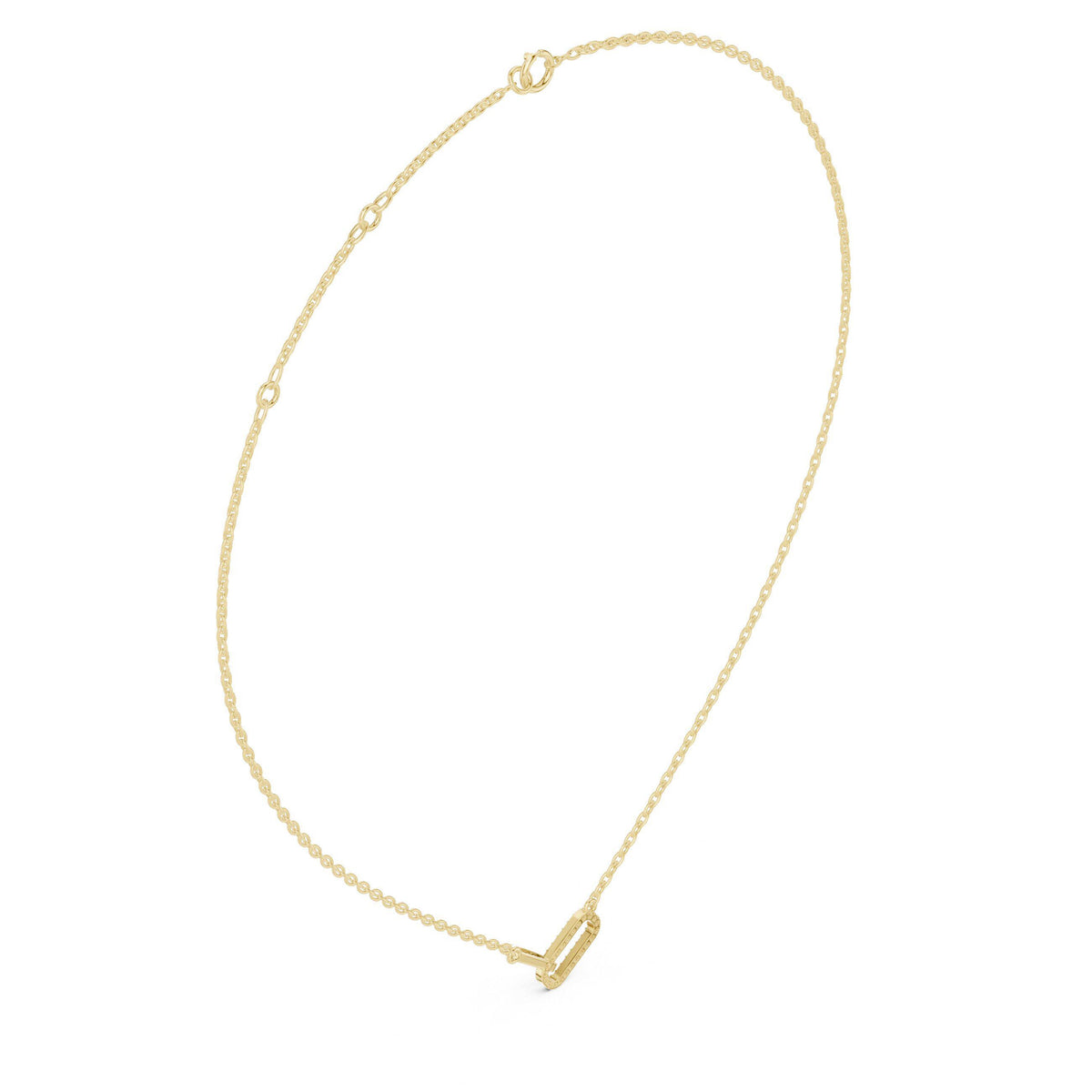 Moissanite Pavé Paperclip Bar Necklace – 925 Sterling Silver, 18K Gold Vermeil
