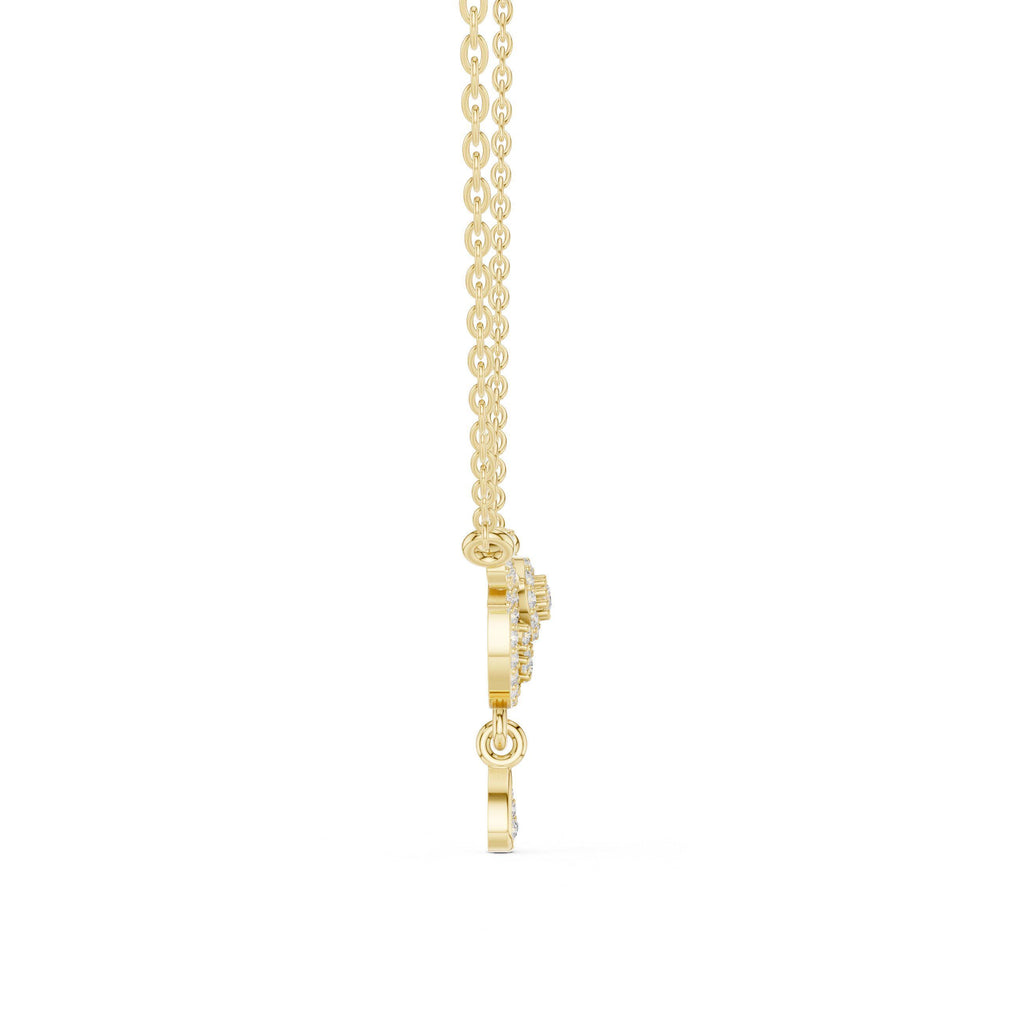 Moissanite Filigree Medallion Drop Necklace – 925 Sterling Silver, 18K Gold Vermeil
