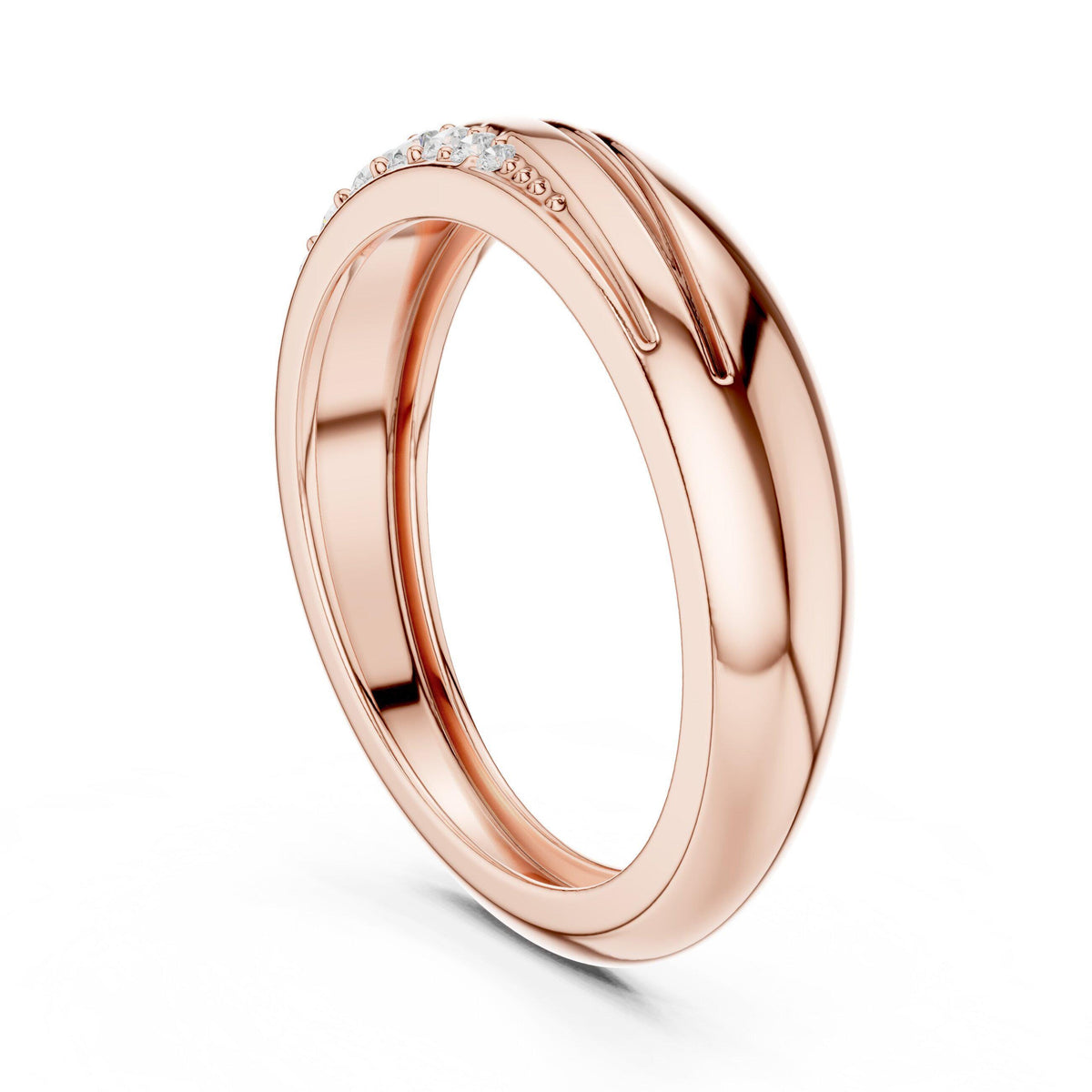Men's Twisted Band with Pavé Moissanite Stripe – 925 Sterling Silver, 18K Gold Vermeil