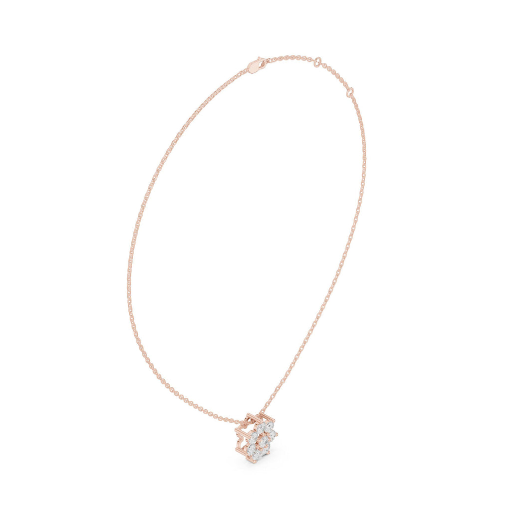Moissanite Flower Cluster Mangalsutra Pendant – 925 Sterling Silver, 18K Gold Vermeil