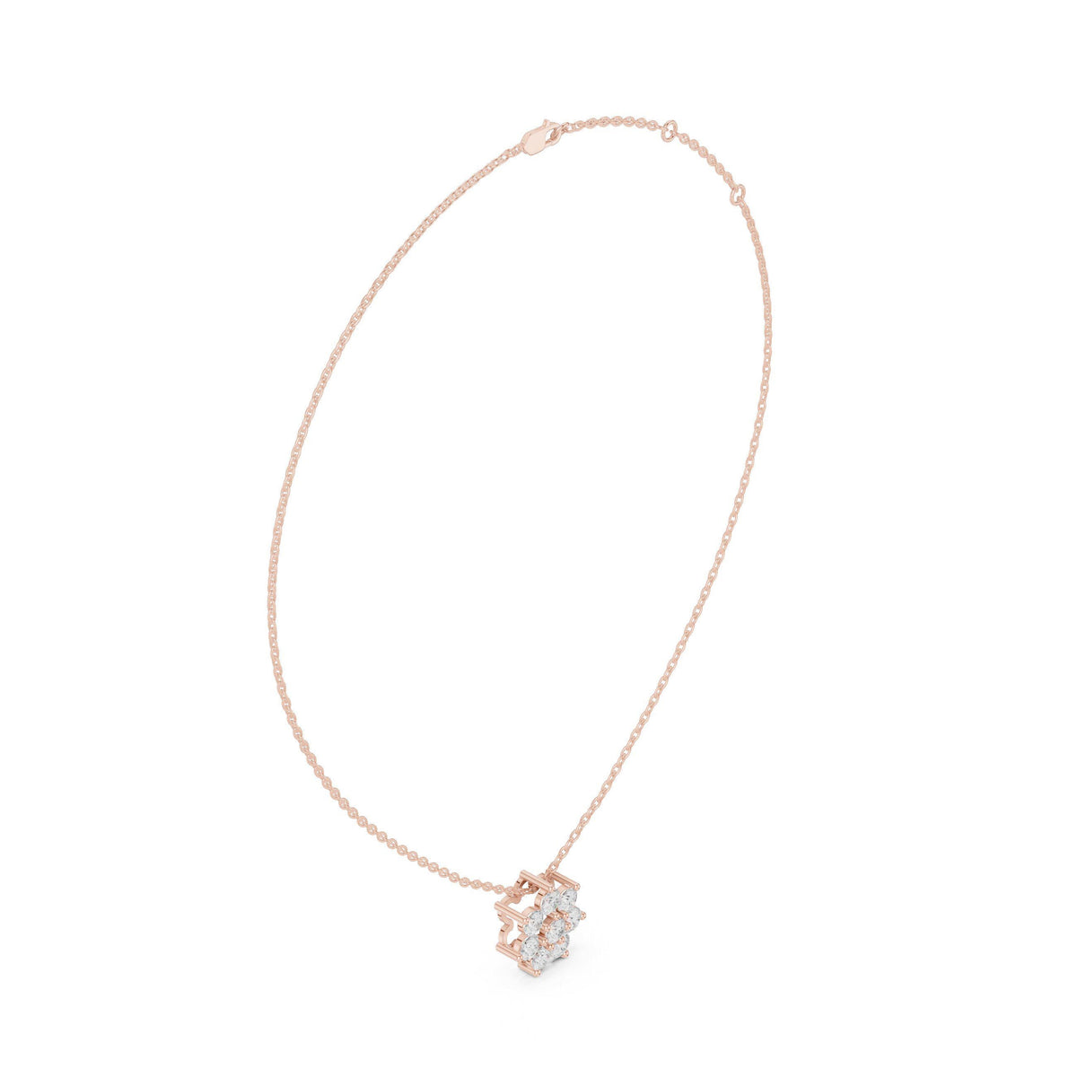 Moissanite Flower Cluster Mangalsutra Pendant – 925 Sterling Silver, 18K Gold Vermeil