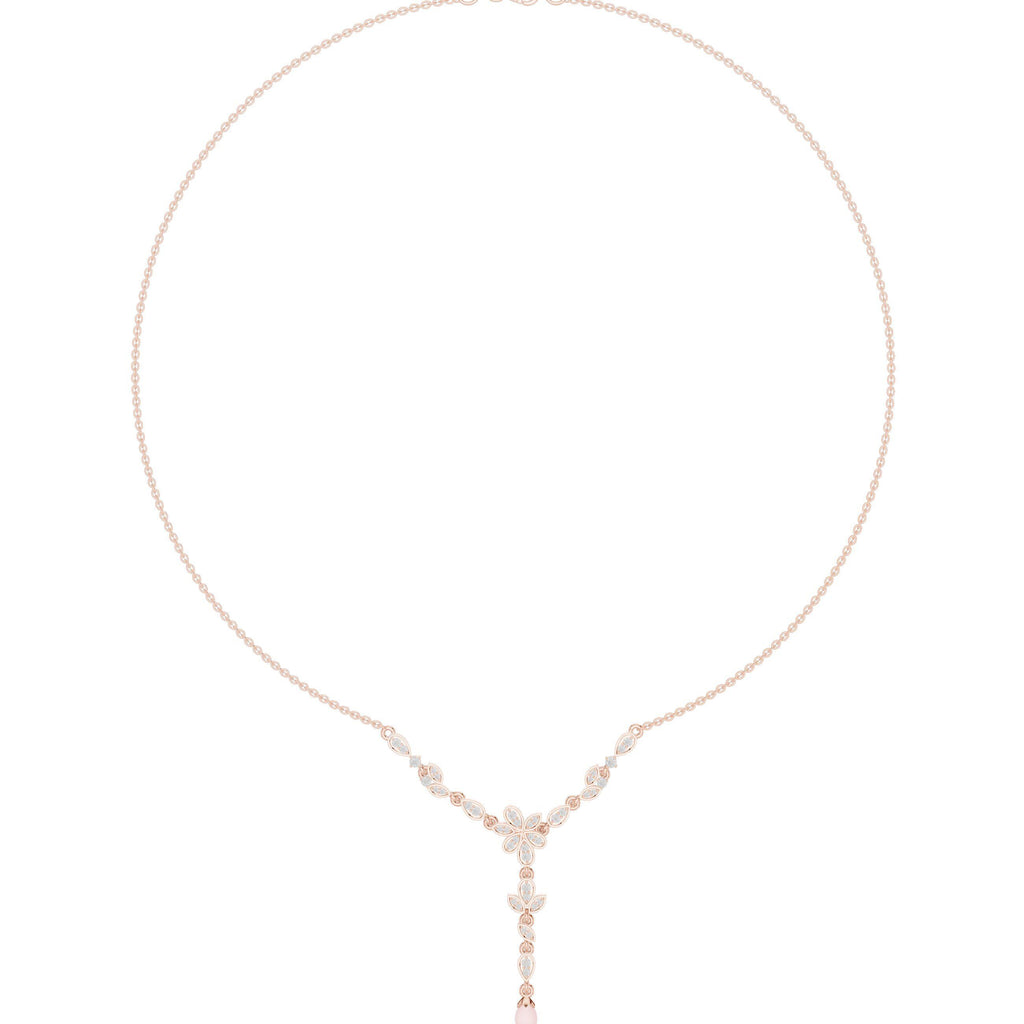Moissanite Cluster Y-Lariat Necklace – 925 Sterling Silver, 18K Gold Vermeil