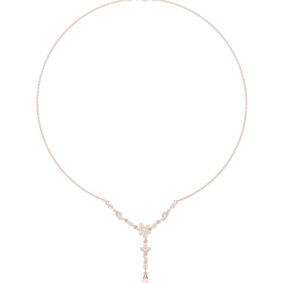 Moissanite Cluster Y-Lariat Necklace – 925 Sterling Silver, 18K Gold Vermeil