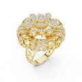 Moissanite Crown Cocktail Ring – 925 Sterling Silver, 18K Gold Vermeil