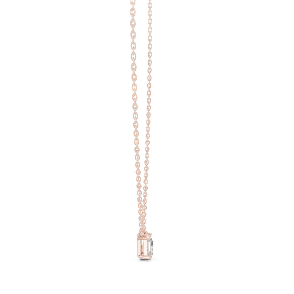 Emerald-Cut & Pear Moissanite Toi et Moi Necklace – 925 Sterling Silver, 18K Gold Vermeil