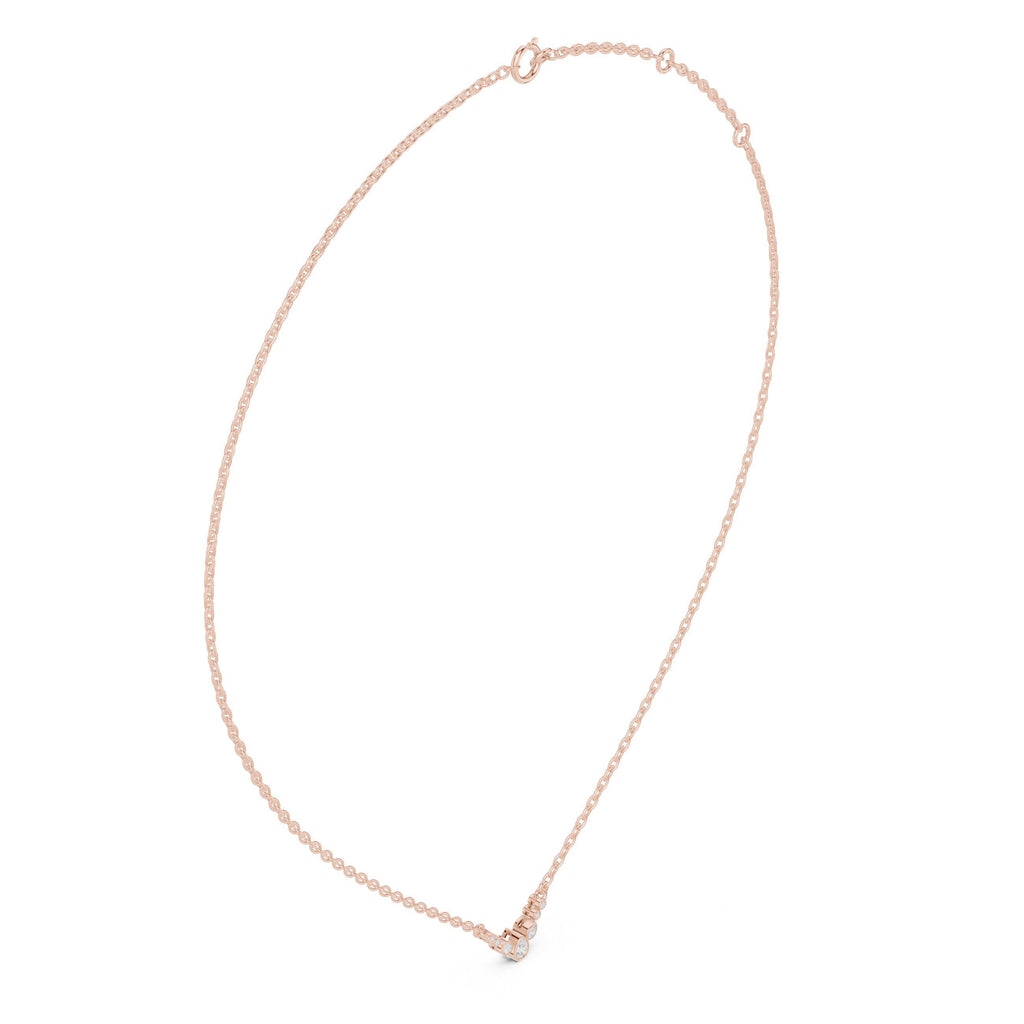 Moissanite Petite Chevron Necklace – 925 Sterling Silver, 18K Gold Vermeil