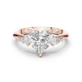 Heart-Shaped Moissanite Three-Stone Ring with Pear Side Stones – 925 Sterling Silver, 18K Gold Vermeil