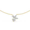 Pear, Marquise & Round Moissanite Cluster Pendant Necklace – 925 Sterling Silver, 18K Gold Vermeil