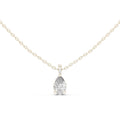 Pear Moissanite Solitaire Pendant Necklace – 925 Sterling Silver, 18K Gold Vermeil