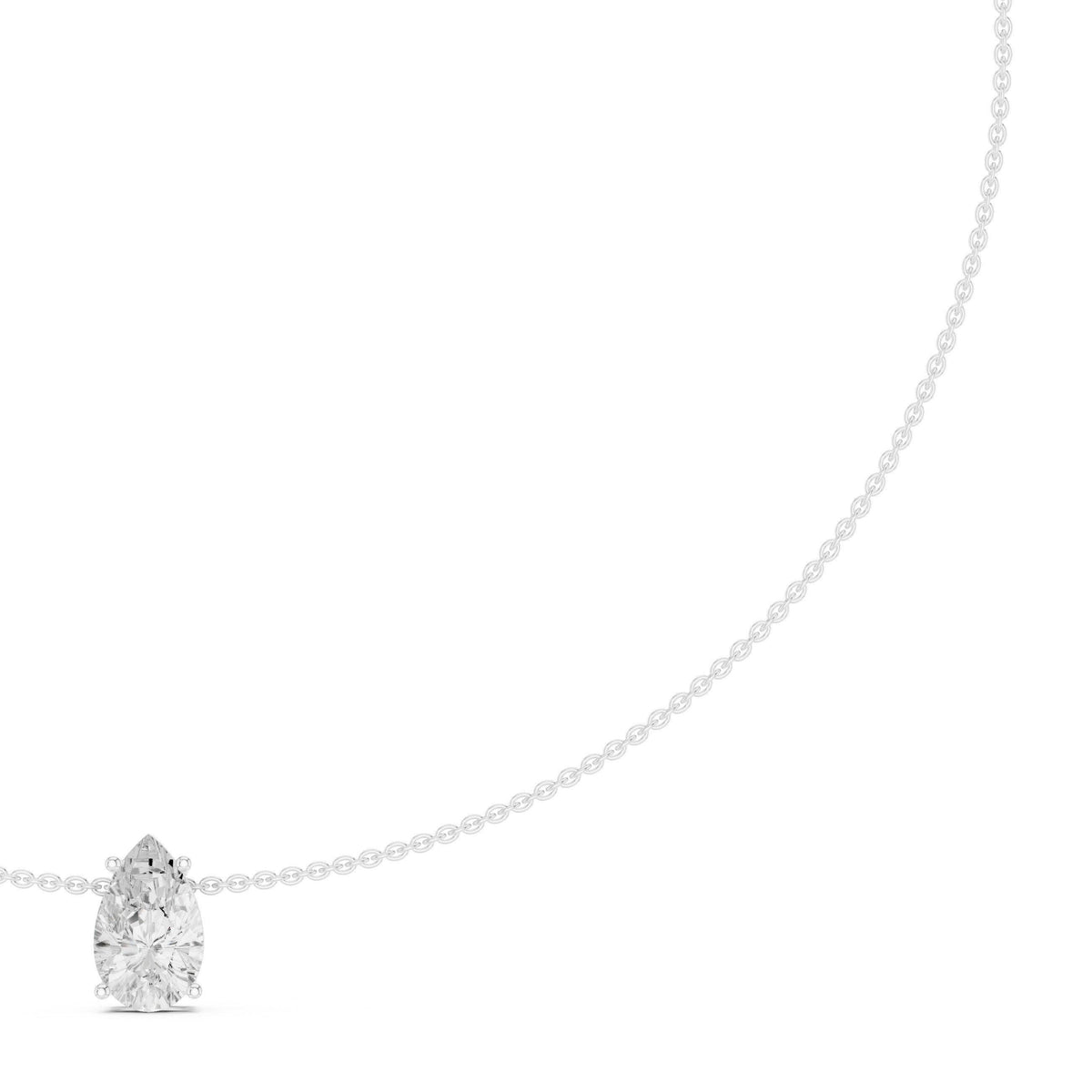 Pear Moissanite Solitaire Necklace – 925 Sterling Silver, 18K Gold Vermeil