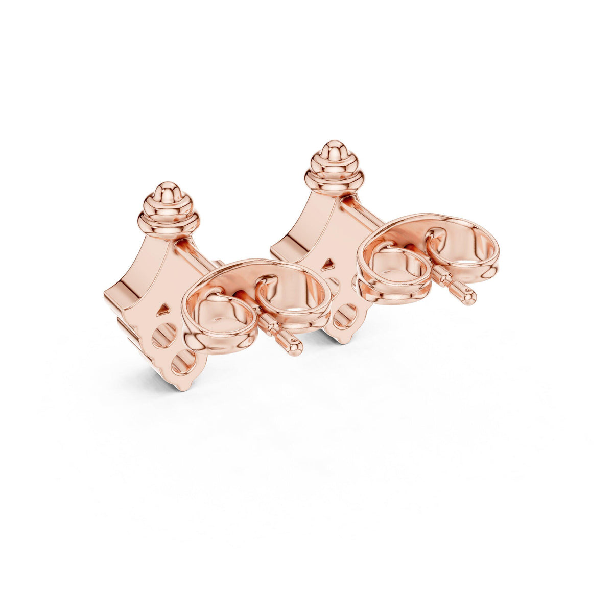 Moissanite Ornate Drop Stud Earrings – 925 Sterling Silver, 18K Gold Vermeil