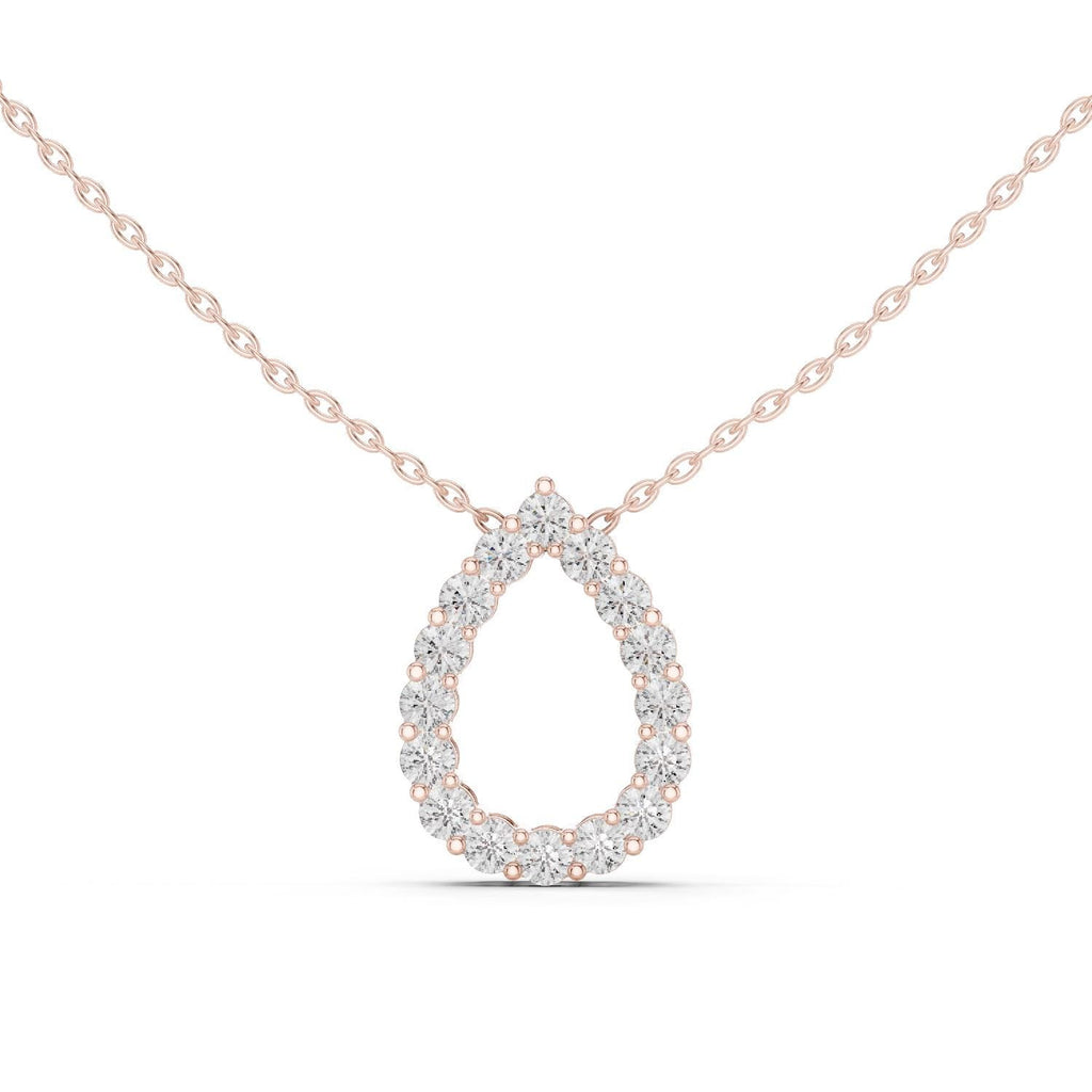 Round Moissanite Horseshoe Pendant Necklace – 925 Sterling Silver, 18K Gold Vermeil