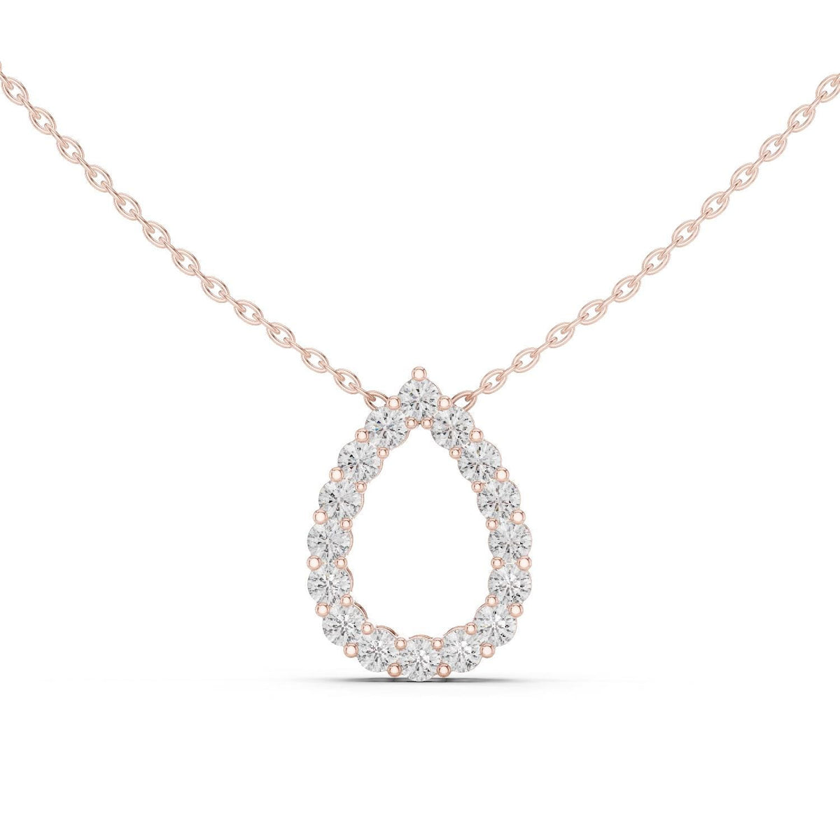 Round Moissanite Horseshoe Pendant Necklace – 925 Sterling Silver, 18K Gold Vermeil