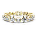 Emerald-Cut Halo Moissanite Bracelet – 925 Sterling Silver, 18K Gold Vermeil