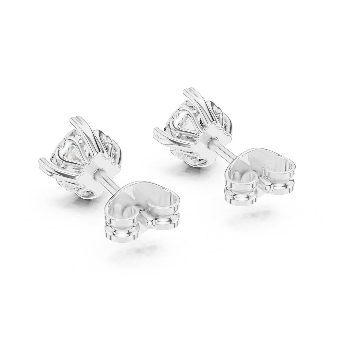 Round Moissanite Eight-Prong Stud Earrings – 925 Sterling Silver, 18K Gold Vermeil