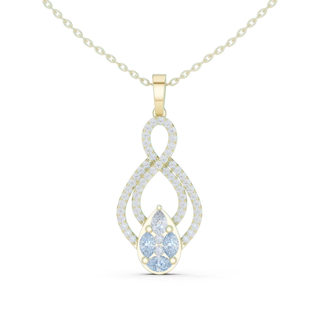 Pear Moissanite Cluster Teardrop Pendant Necklace – 925 Sterling Silver, 18K Gold Vermeil