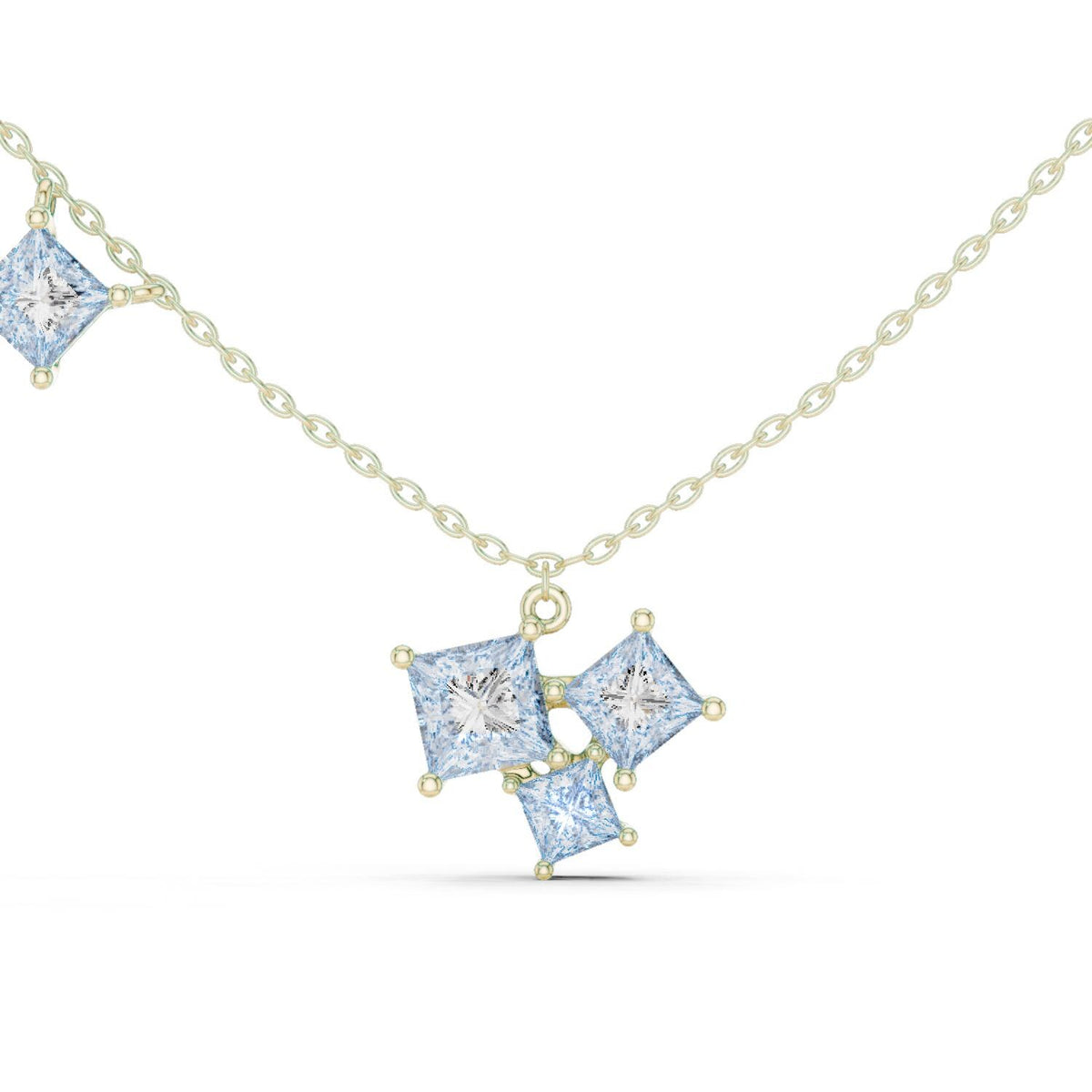 18K Gold Vermeil Moissanite Pendant | 925 Silver, Sparkling Luxury Jewelry