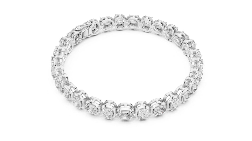 3x4mm Cushion Moissanite Tennis Bracelet – 925 Sterling Silver, 18K Gold Vermeil