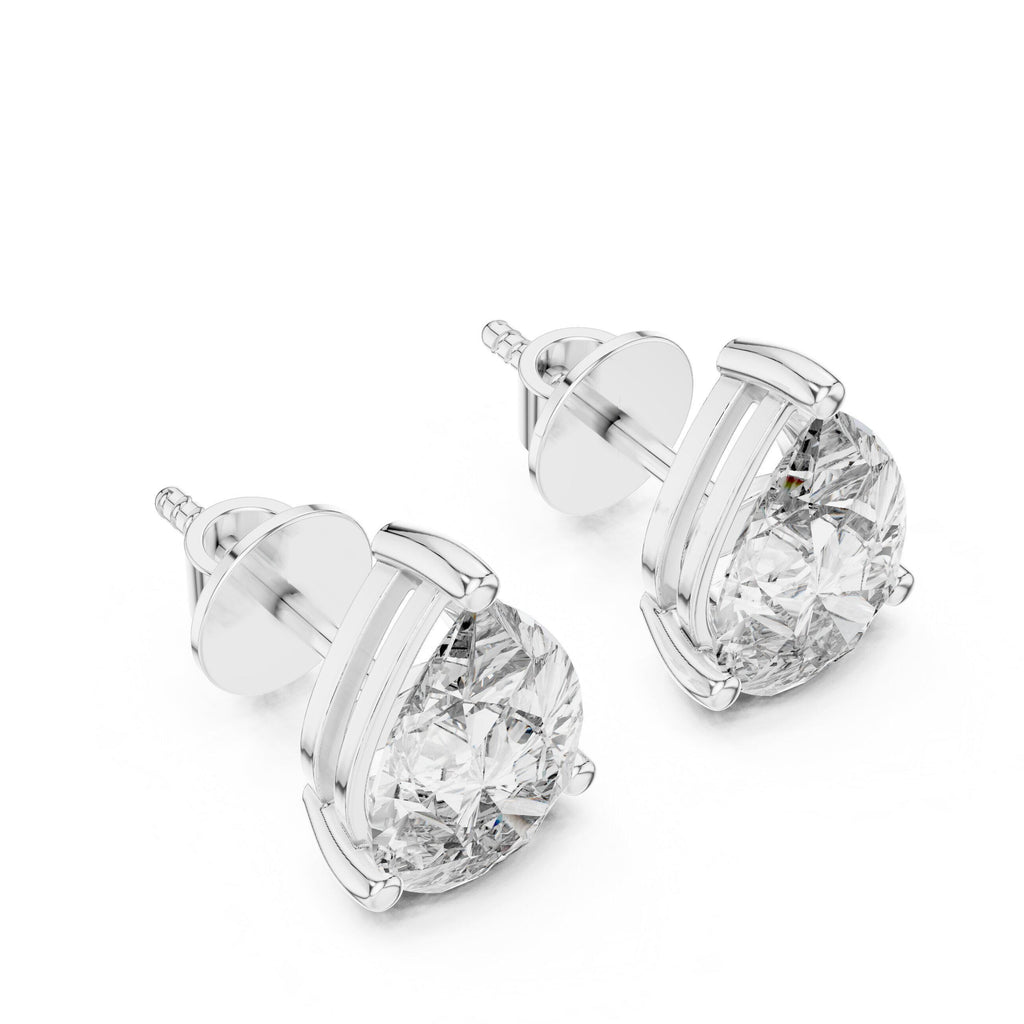 Pear Moissanite Stud Earrings – 925 Sterling Silver, 18K Gold Vermeil