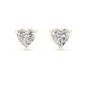 Heart Moissanite Stud Earrings – 925 Sterling Silver, 18K Gold Vermeil
