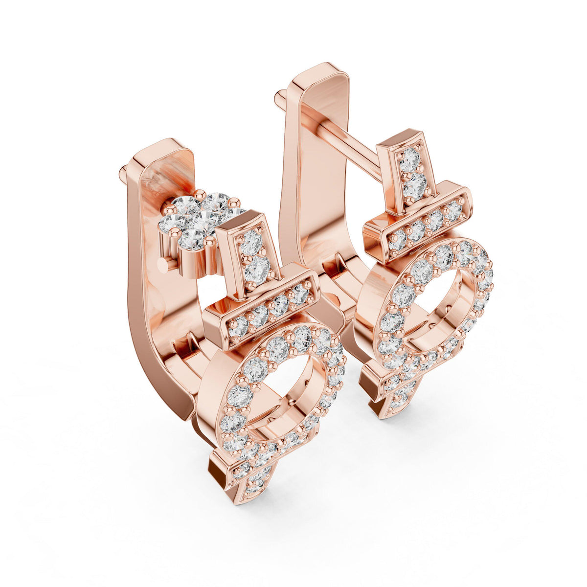 Moissanite Pavé Geometric Circle Earrings – 925 Sterling Silver, 18K Gold Vermeil