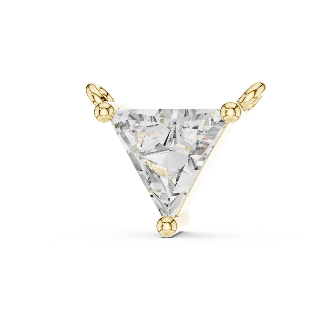 Trillion Moissanite Solitaire Necklace – 925 Sterling Silver, 18K Gold Vermeil