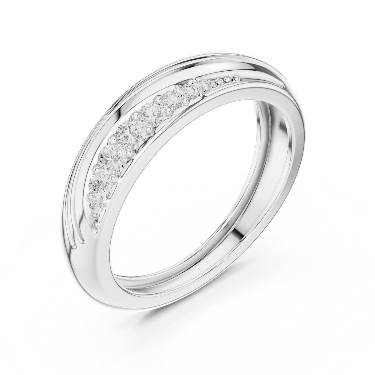 Men's Twisted Band with Pavé Moissanite Stripe – 925 Sterling Silver, 18K Gold Vermeil