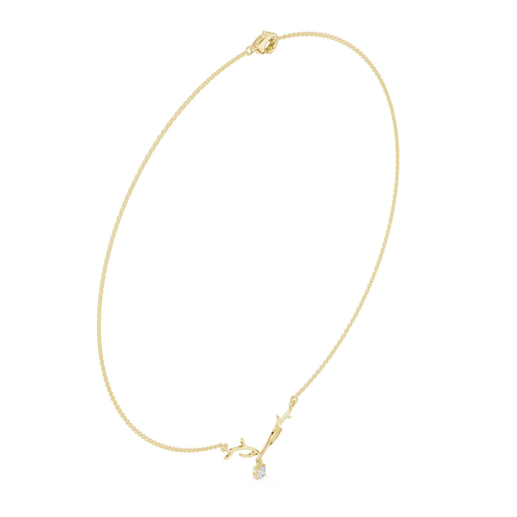 Moissanite Twig Branch Necklace – 925 Sterling Silver, 18K Gold Vermeil