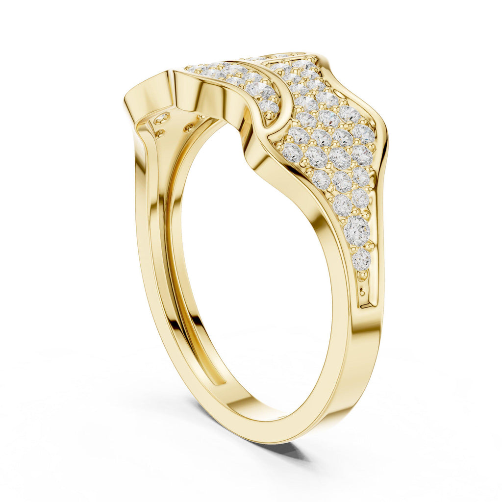 Men's Sculpted Pavé Moissanite Ring – 925 Sterling Silver, 18K Gold Vermeil