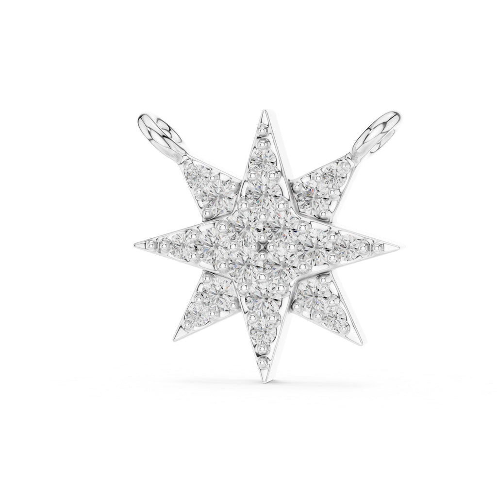 Moissanite Eight-Point Star Necklace – 925 Sterling Silver, 18K Gold Vermeil