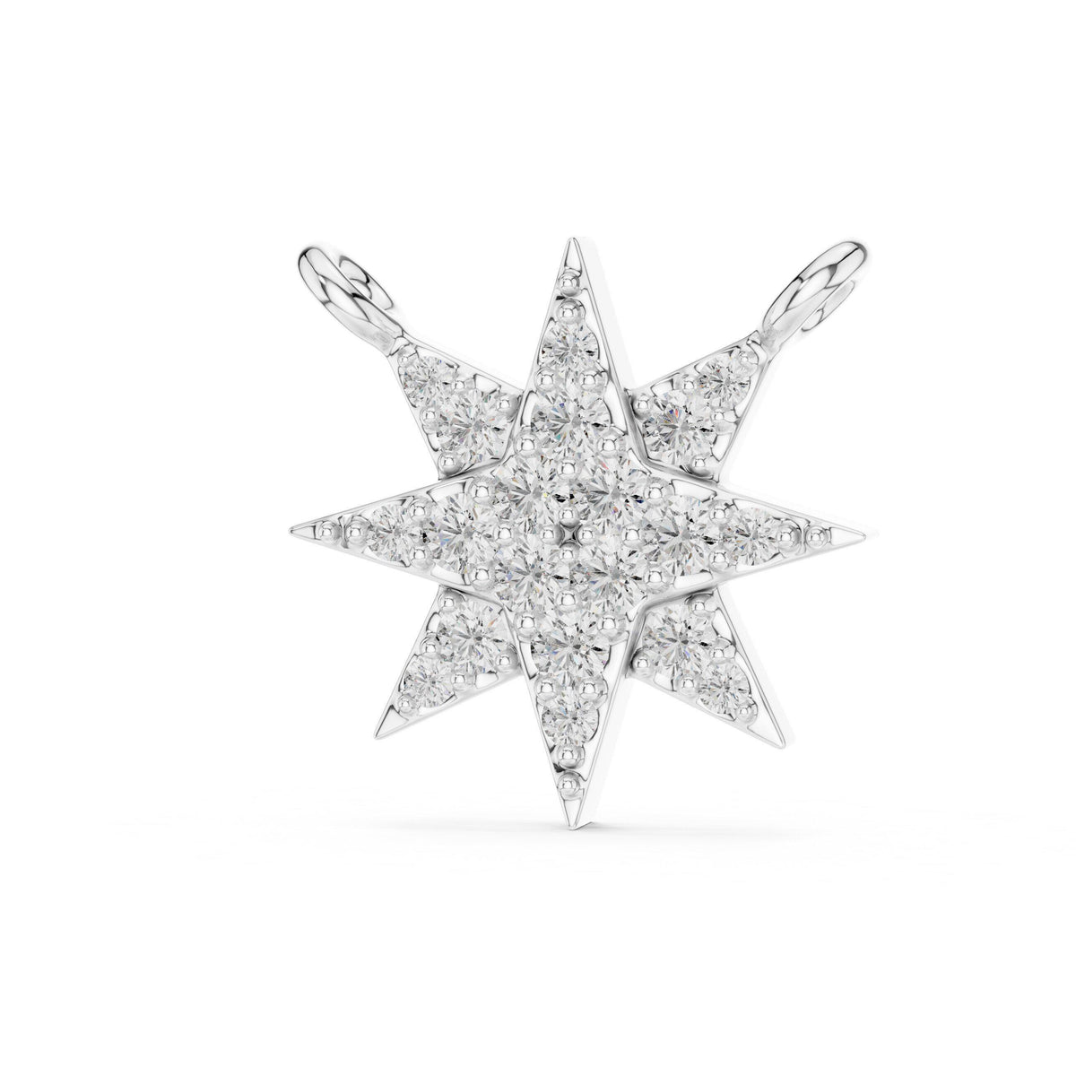 Moissanite Eight-Point Star Necklace – 925 Sterling Silver, 18K Gold Vermeil