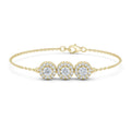 Triple-Halo Round Moissanite Bracelet – 925 Sterling Silver, 18K Gold Vermeil