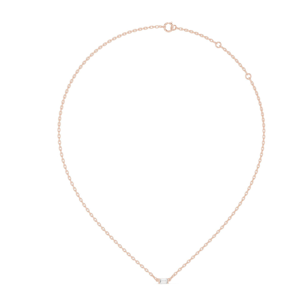 Baguette Moissanite Pendant – 925 Sterling Silver, 18K Gold Vermeil