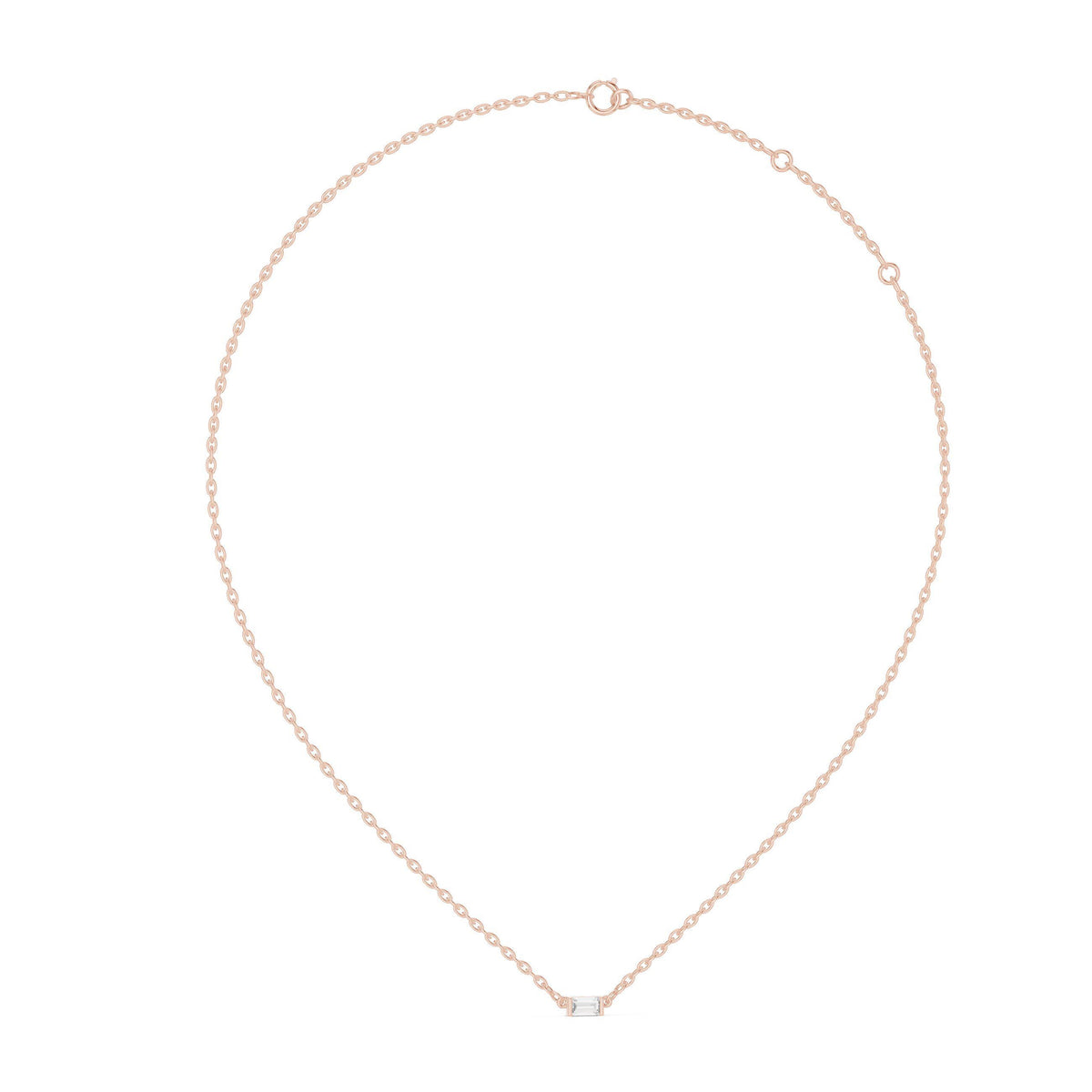 Baguette Moissanite Pendant – 925 Sterling Silver, 18K Gold Vermeil